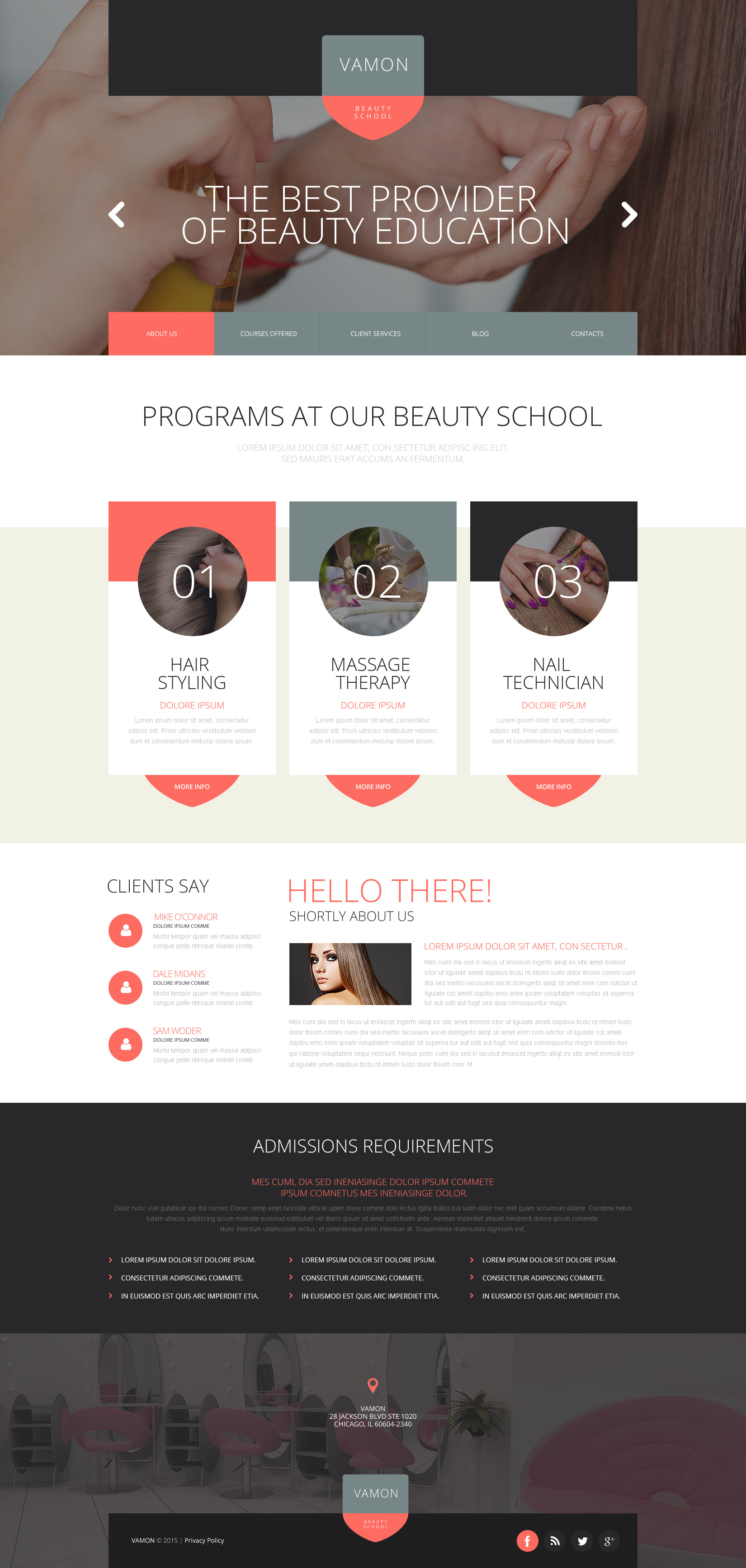 Beauty School Website Template