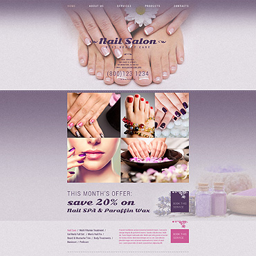 Salon Nails Responsive Website Templates 53159