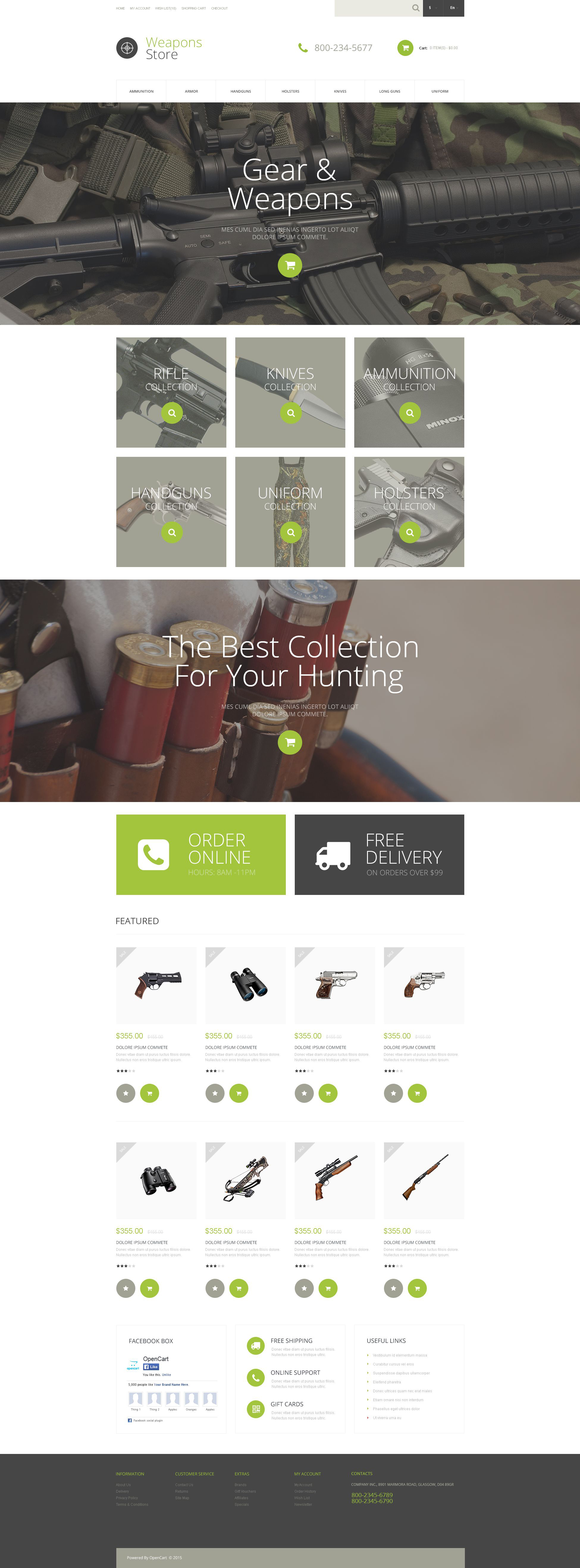 Weapons Collection OpenCart Template