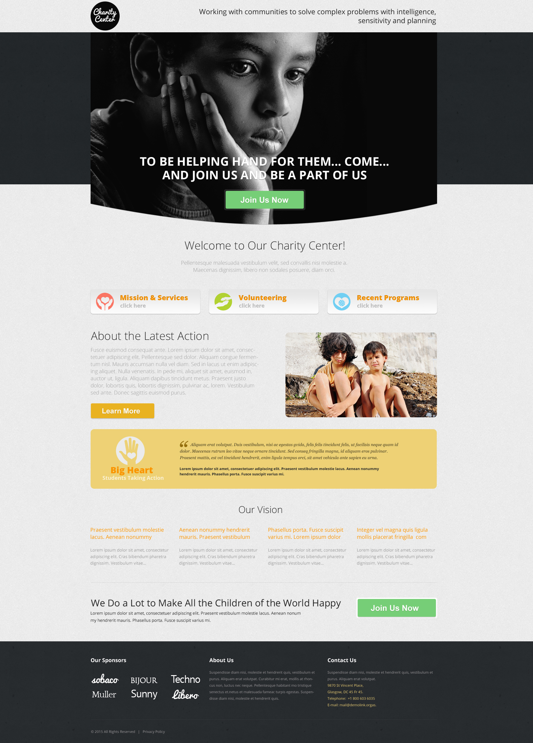 Charity Responsive Landing Page Template