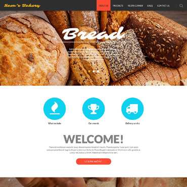 Bakery Bread Responsive Website Templates 53200