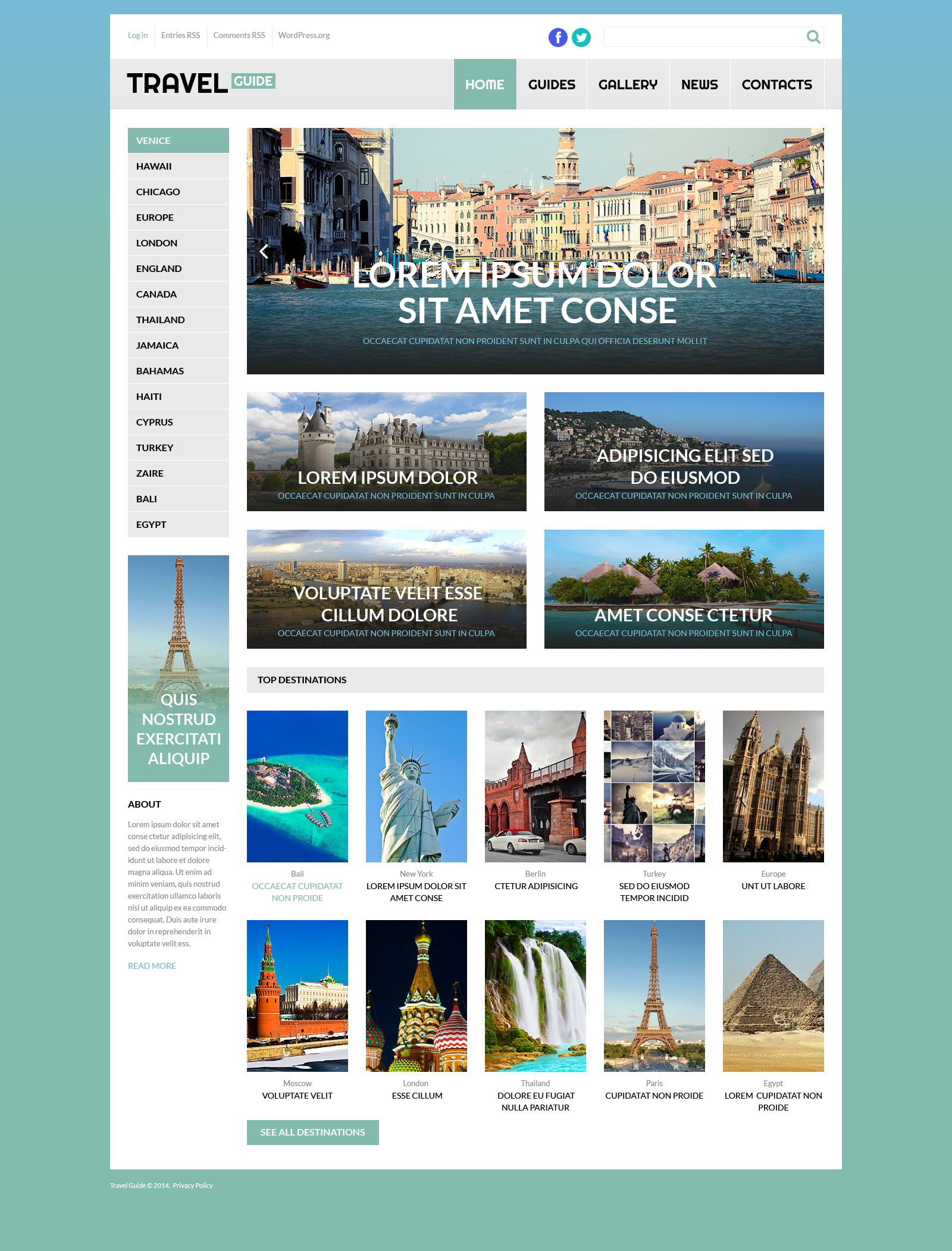 Travel Guide WordPress Theme