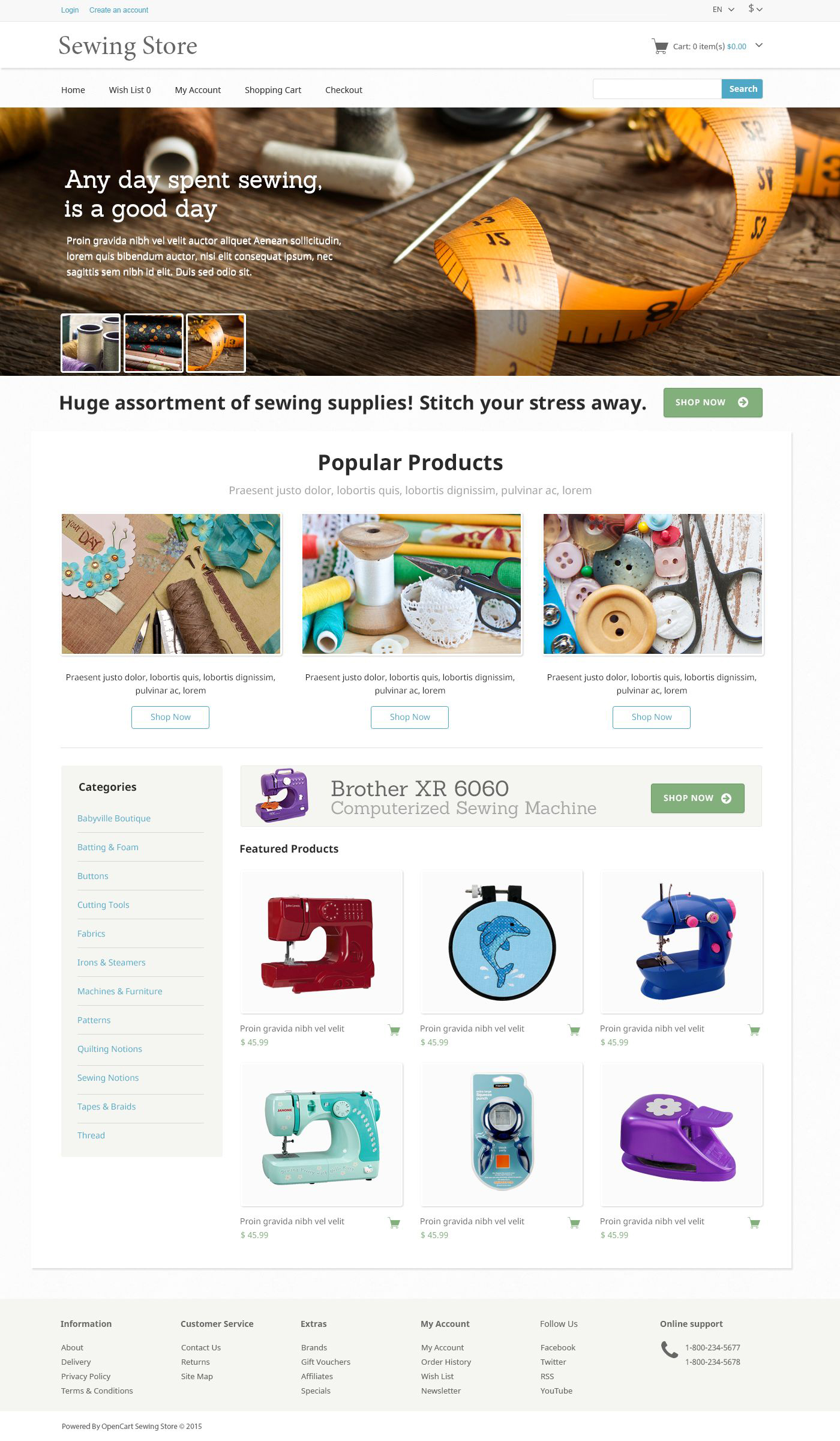 Sewing  Knitting OpenCart Template
