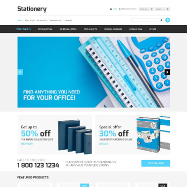 Store Stationery OpenCart Templates 53339