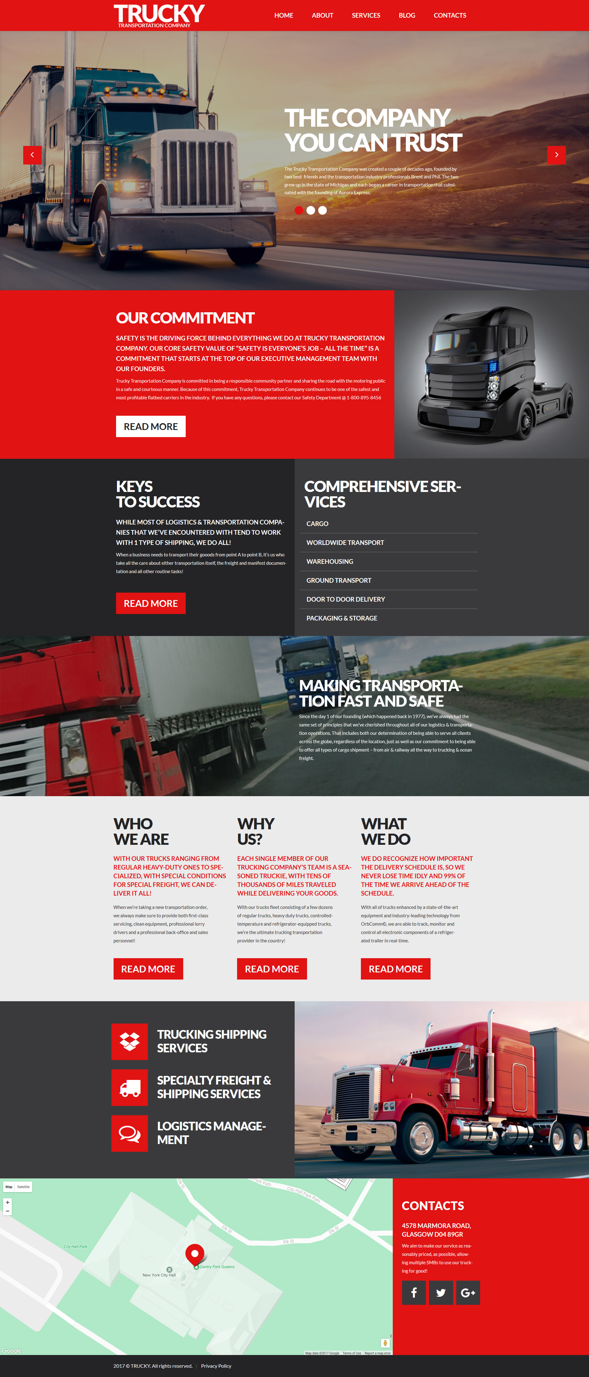 Trucky - Transportation & Logistics Responsive WordPress Theme - Red and Black Theme