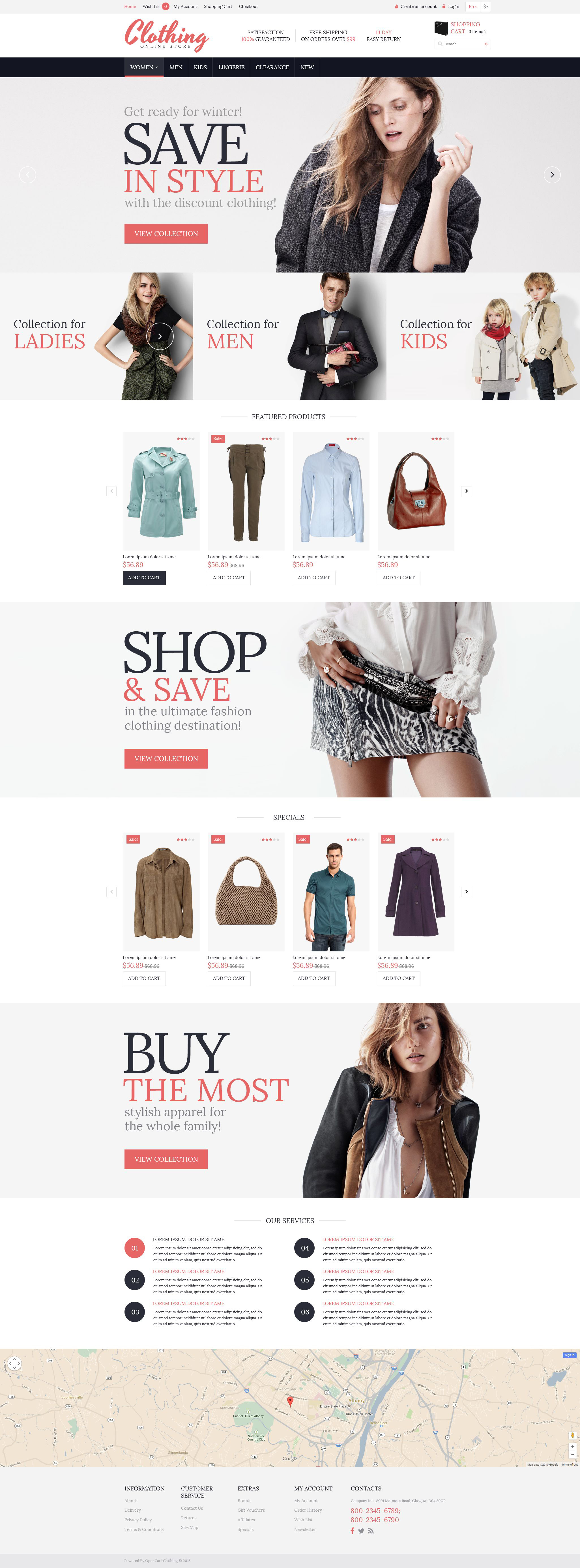 Clothing for Everyone OpenCart Template
