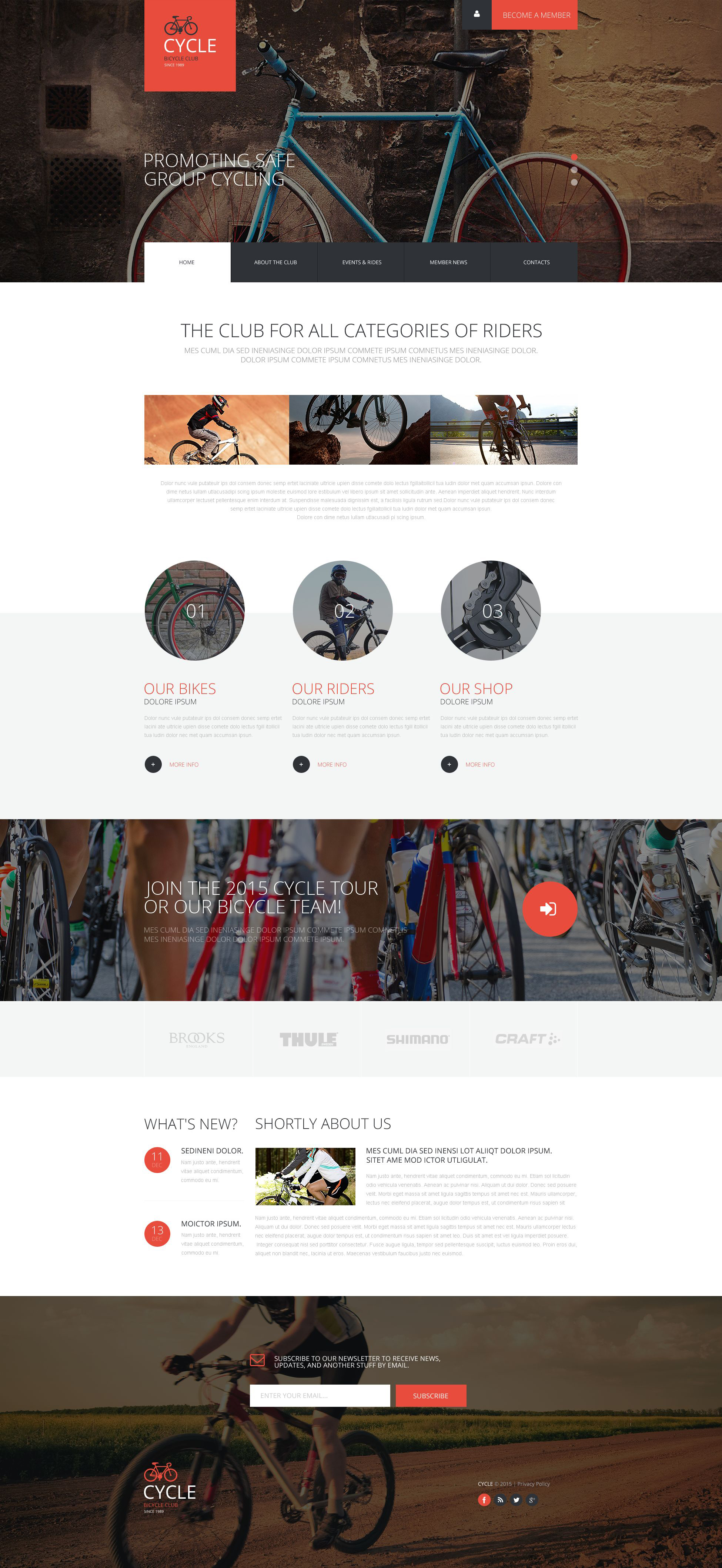 Cycling Club Website Template