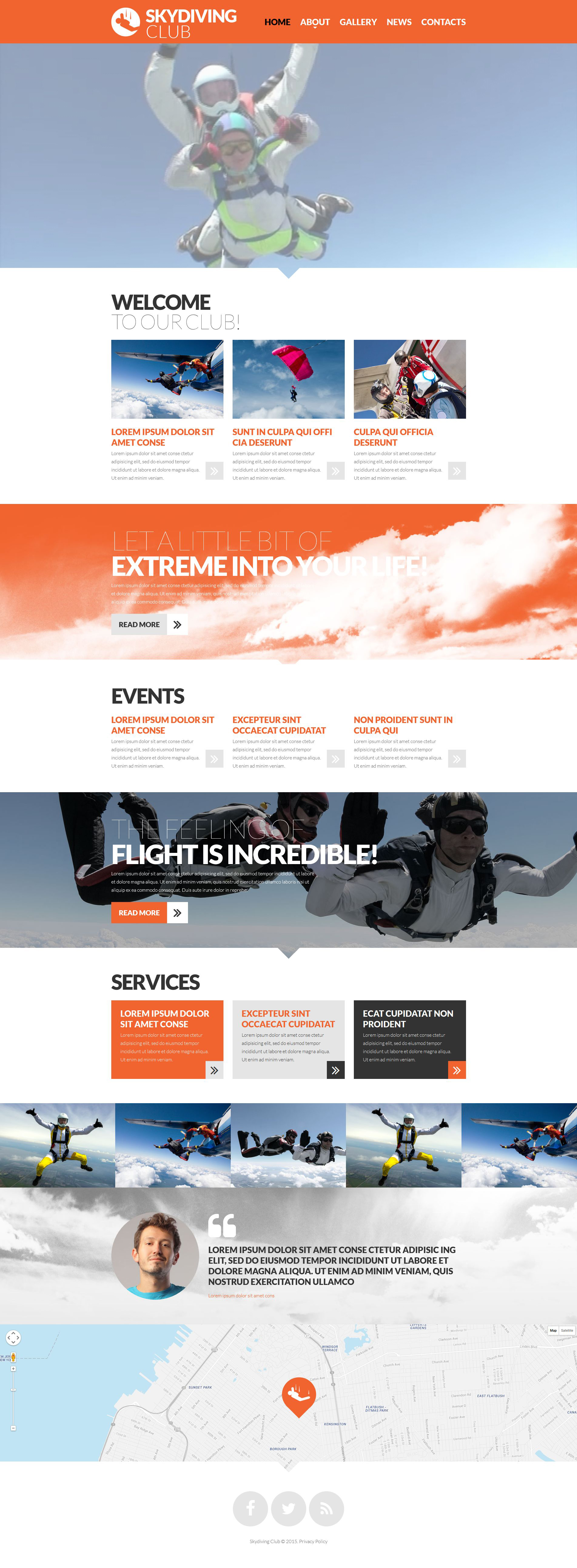 Skydiving Club Website Template