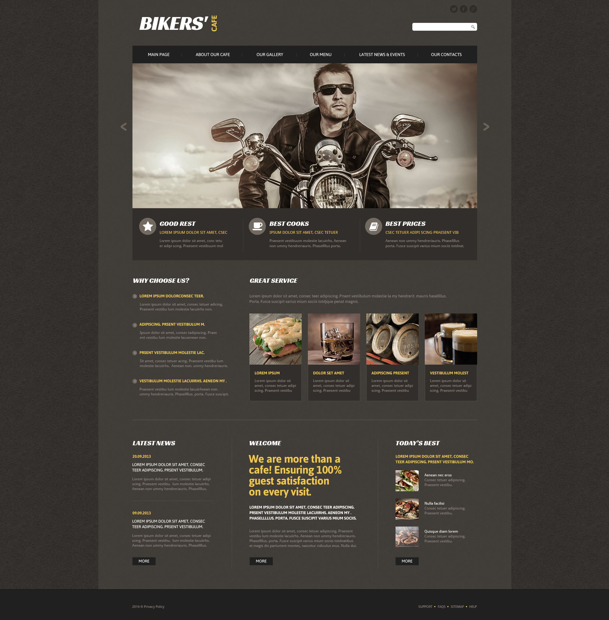 Bikers' Cafe Website Template