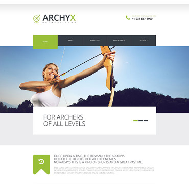 Archery Club Responsive Website Templates 53478