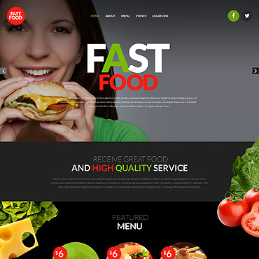 Food Small Responsive Website Templates 53532