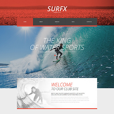 Surfing Club Responsive Website Templates 53535