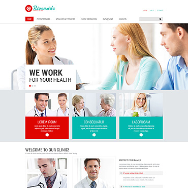 Medical Center Responsive Website Templates 53541