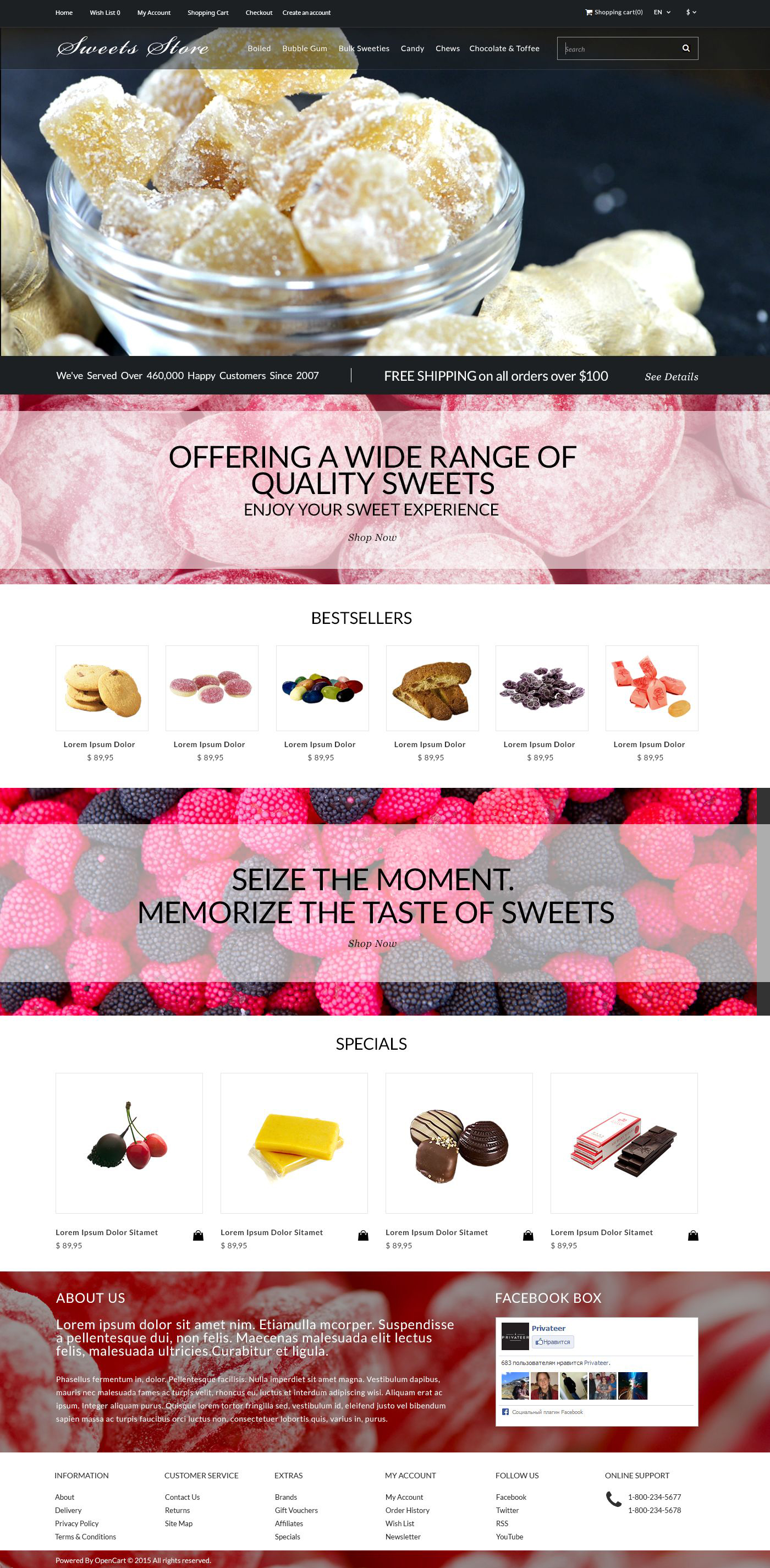 Candy Shop OpenCart Template