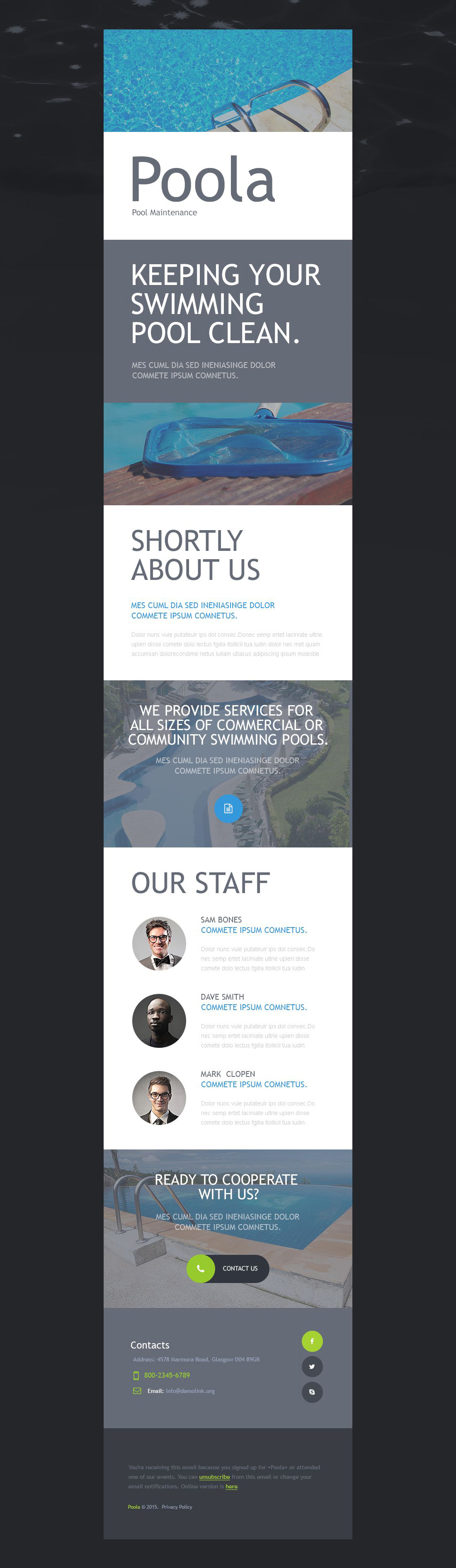 Swimming Pool Responsive Newsletter Template