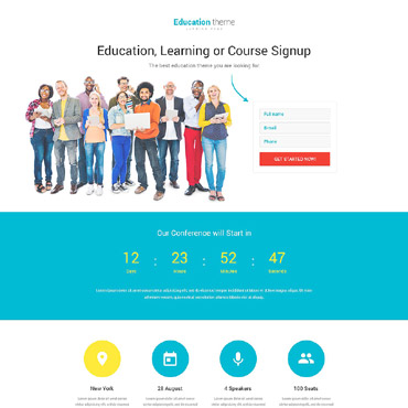 Center College Landing Page Templates 53645