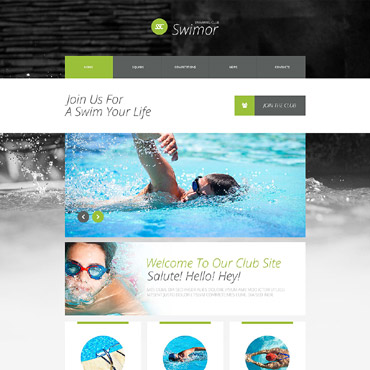 News Swimming Responsive Website Templates 53646