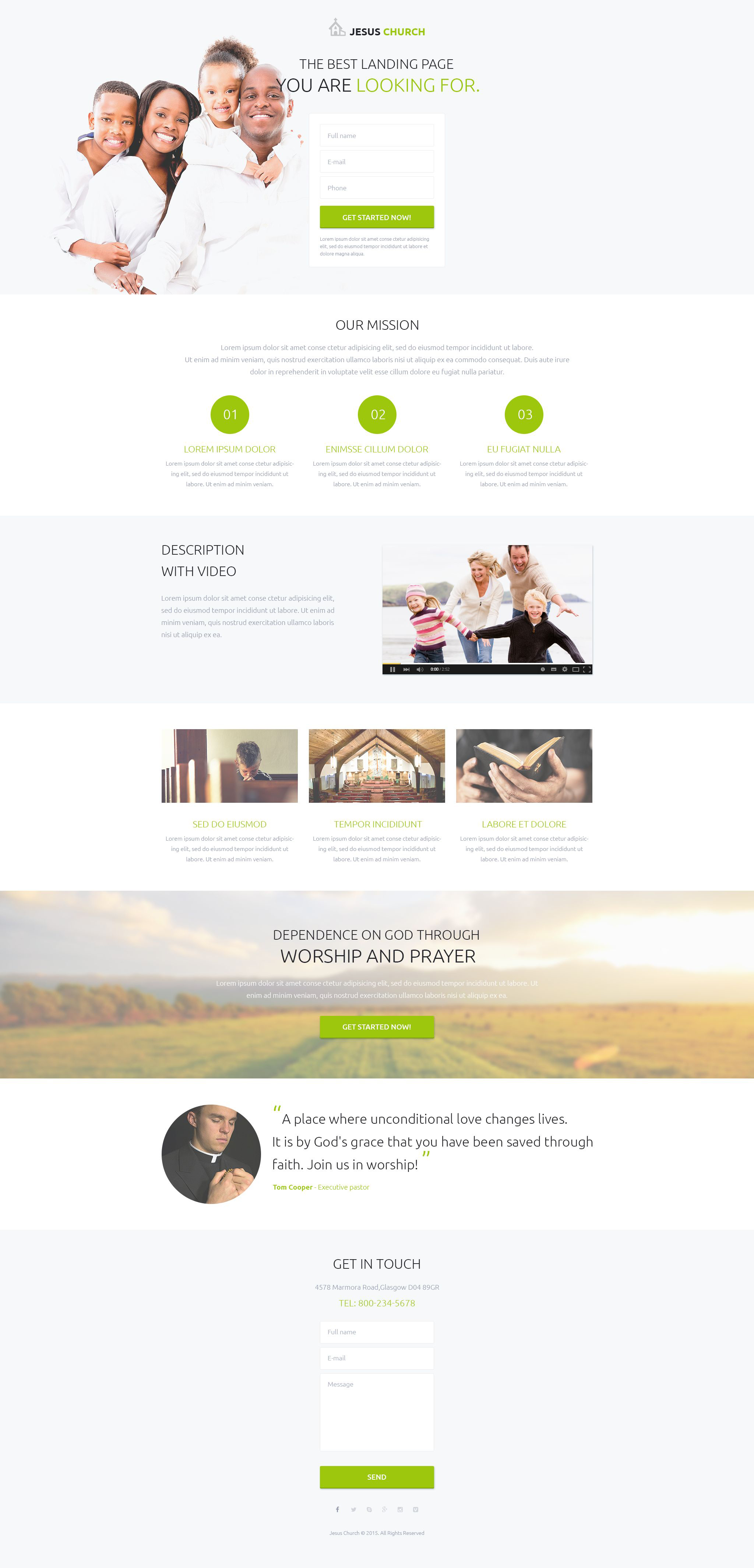 Religious Responsive Landing Page Template