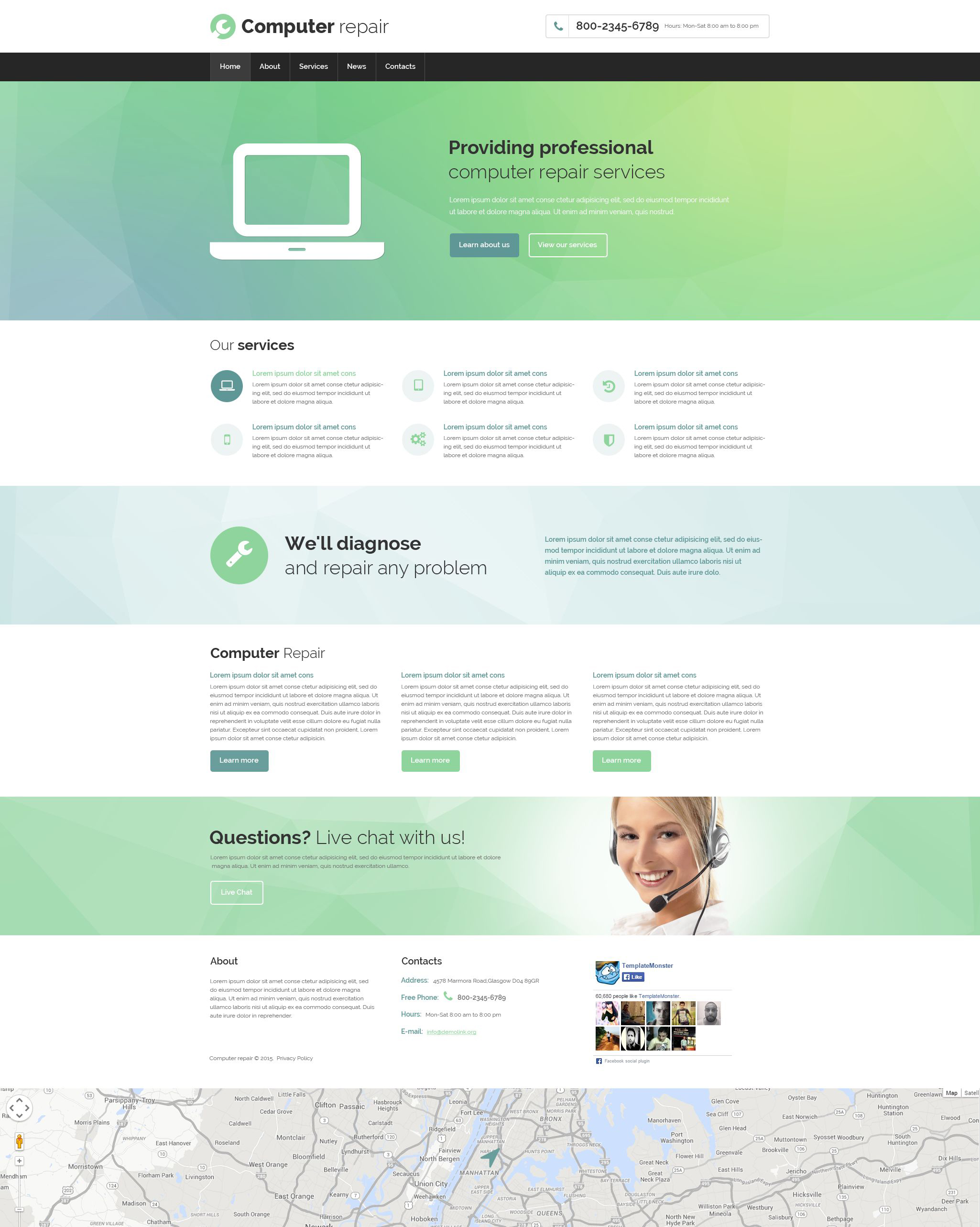 Computer Repair Responsive Website Template