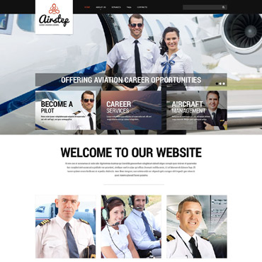 Airlines Airport Responsive Website Templates 53700