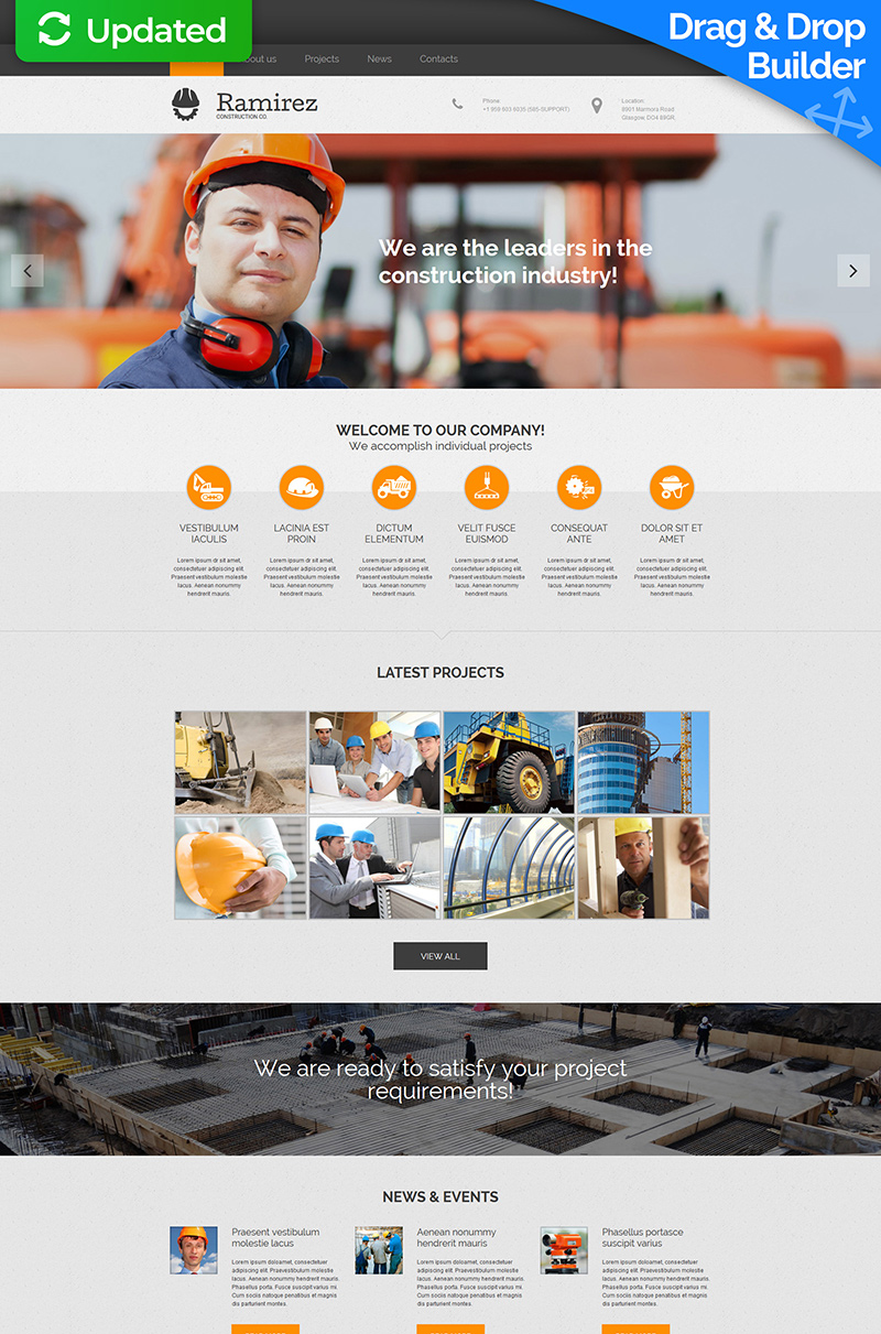 Construction Web MotoCMS Website Template