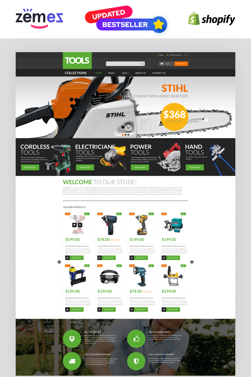 Tools  Equipment Shopify Theme