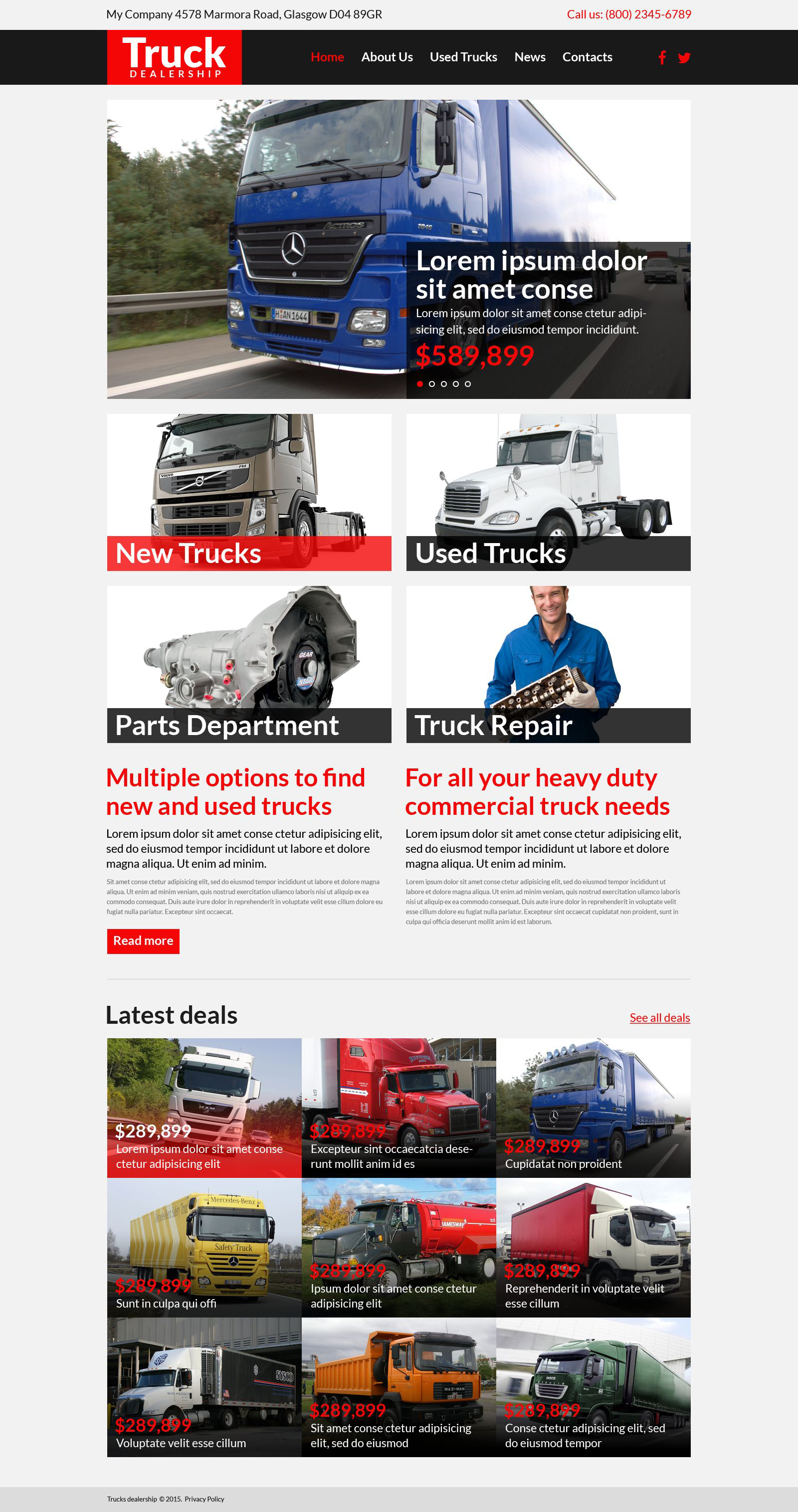 Trucking Responsive Website Template