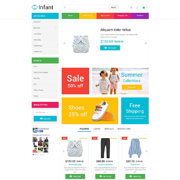 Baby Store OpenCart Templates 53774