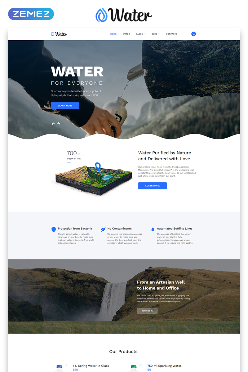 Water Multipage HTML5 Website Template