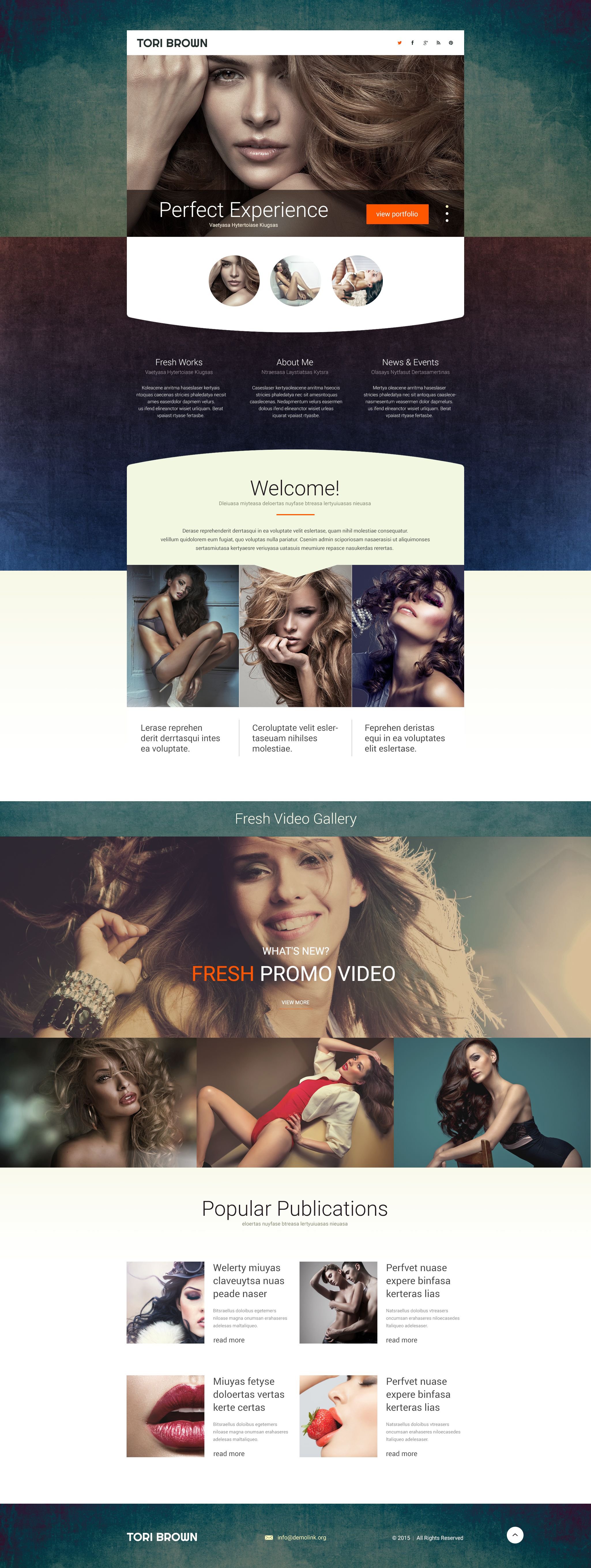 Model Agency Responsive Landing Page Template