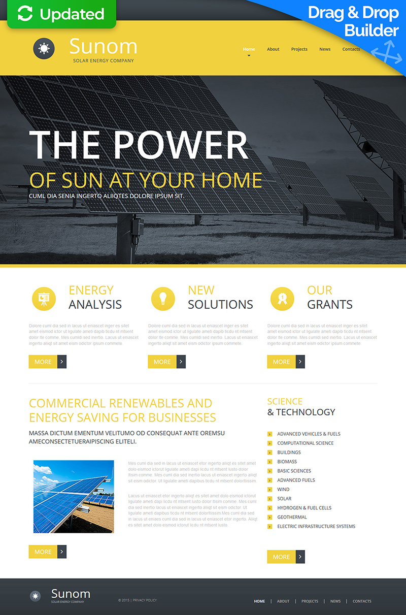 Solar Energy Moto CMS 3 Template