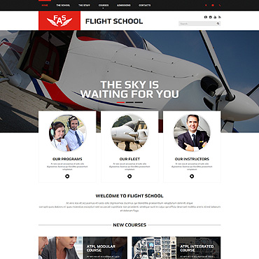 School Aviation Responsive Website Templates 53847