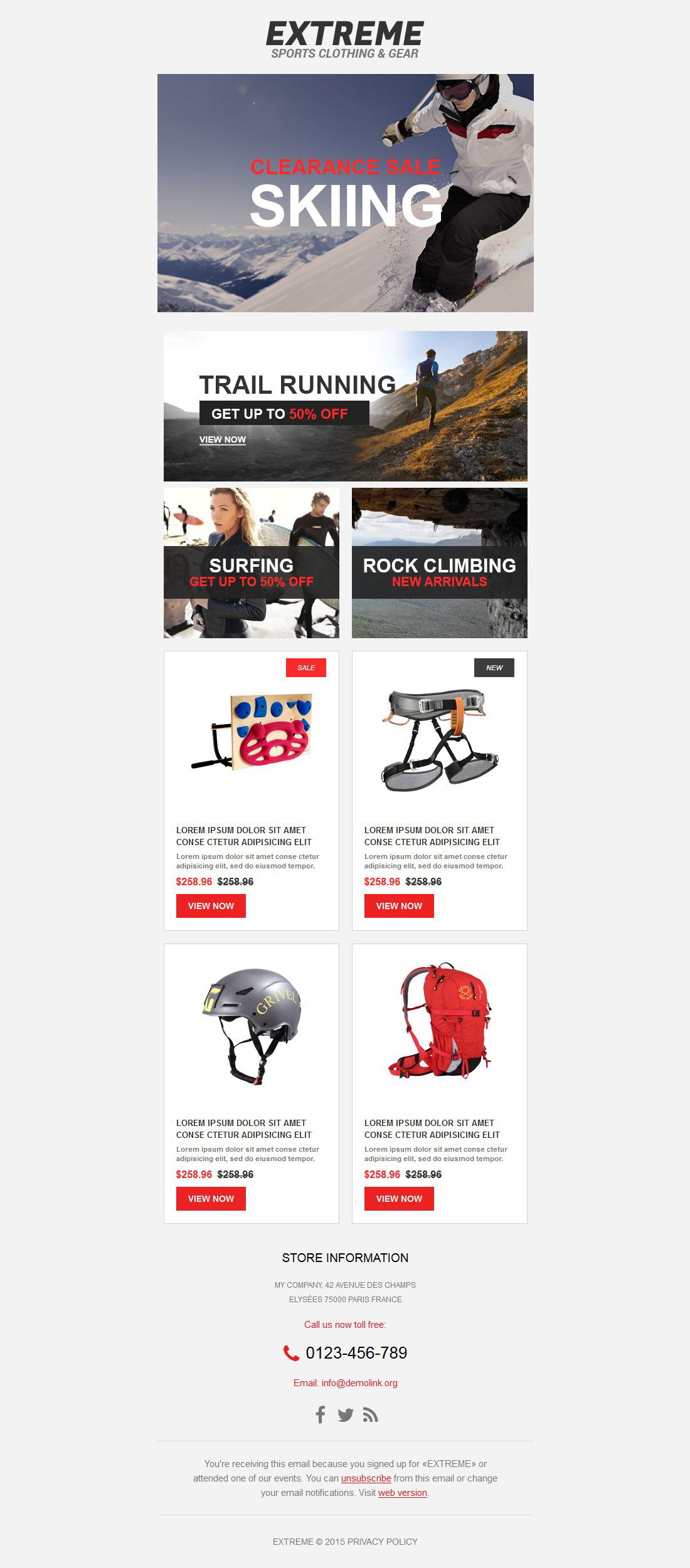 Extreme Sports Responsive Newsletter Template