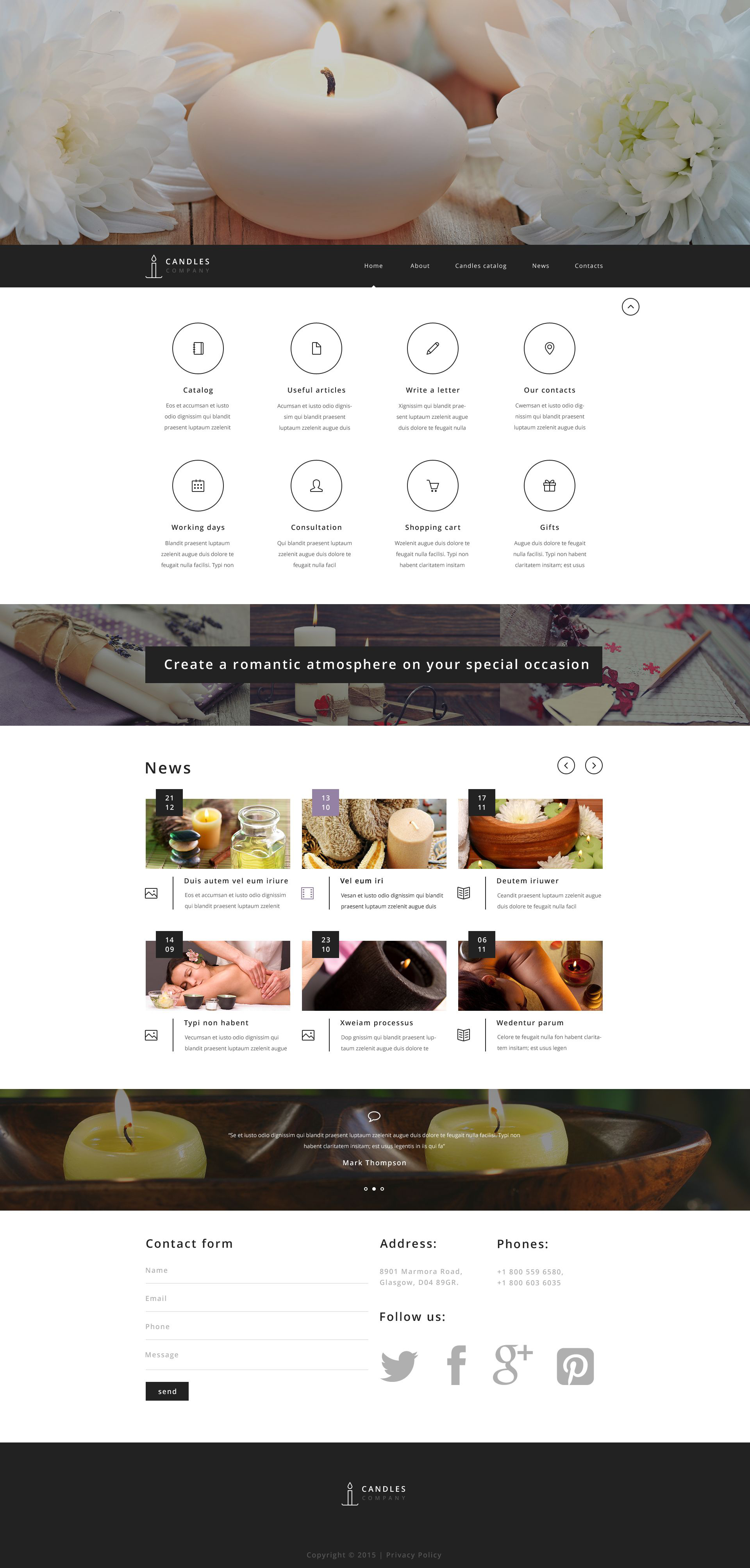 Candle Company Website Template