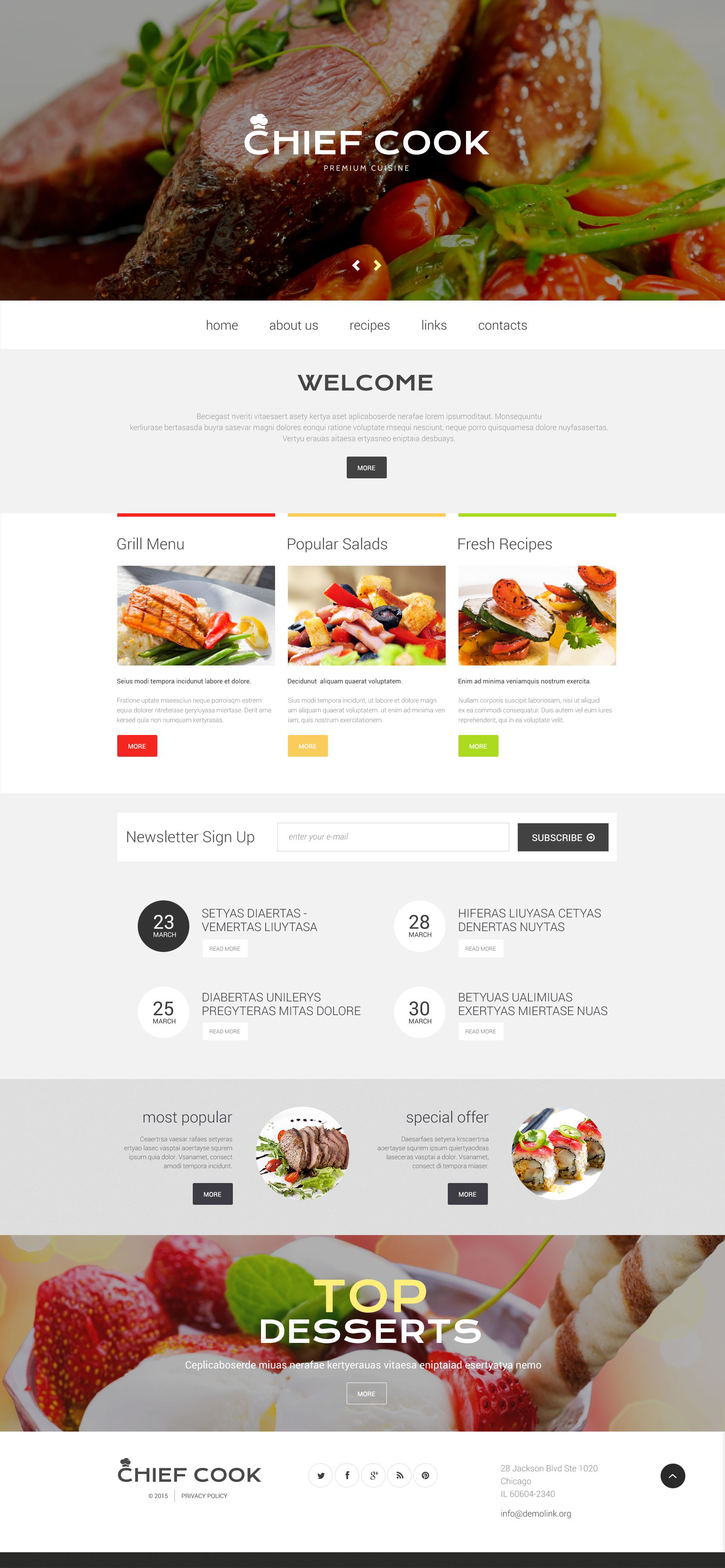 Chef Cook Site Website Template