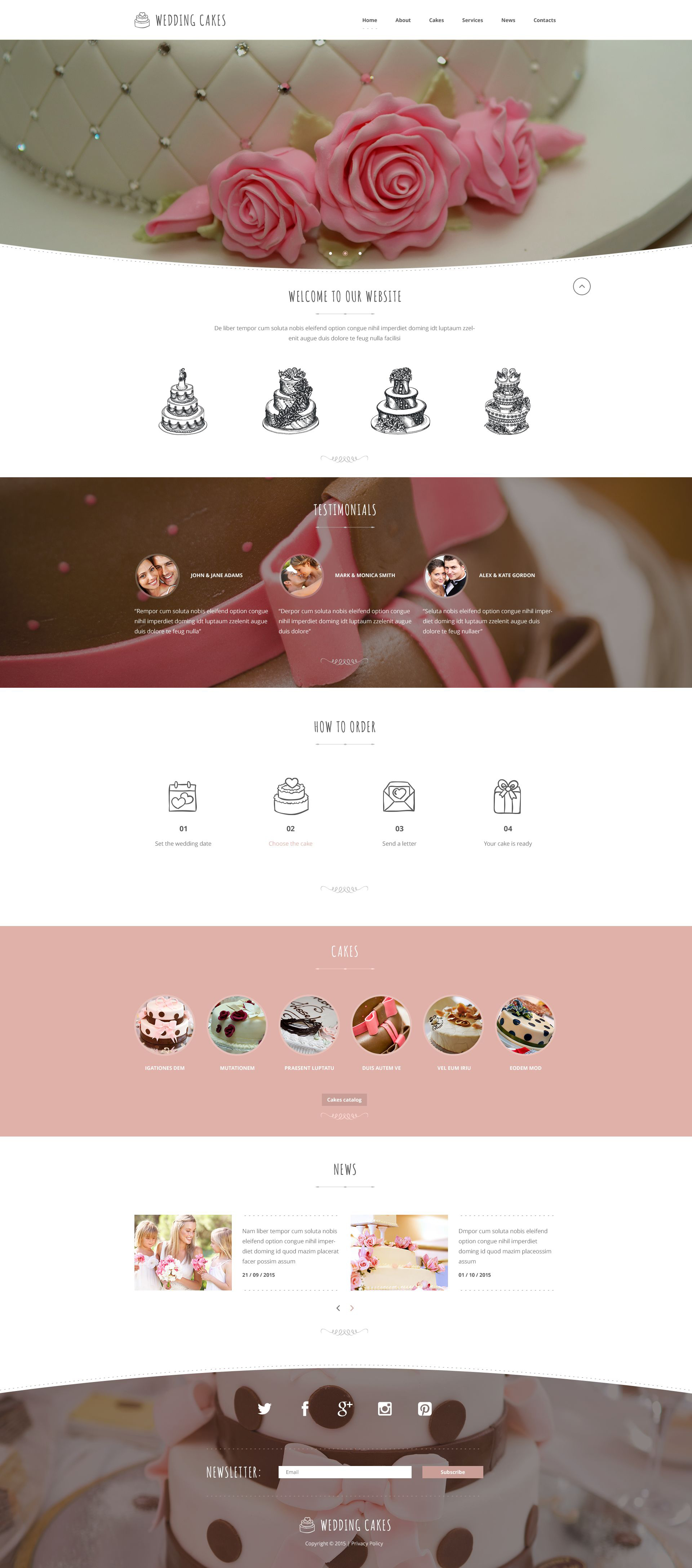 Wedding Cake Co Website Template