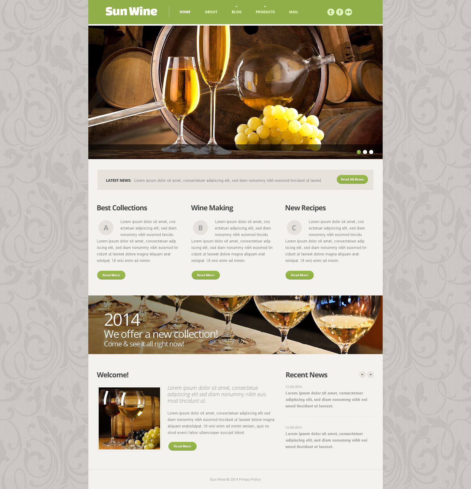 Wine Responsive Website Template