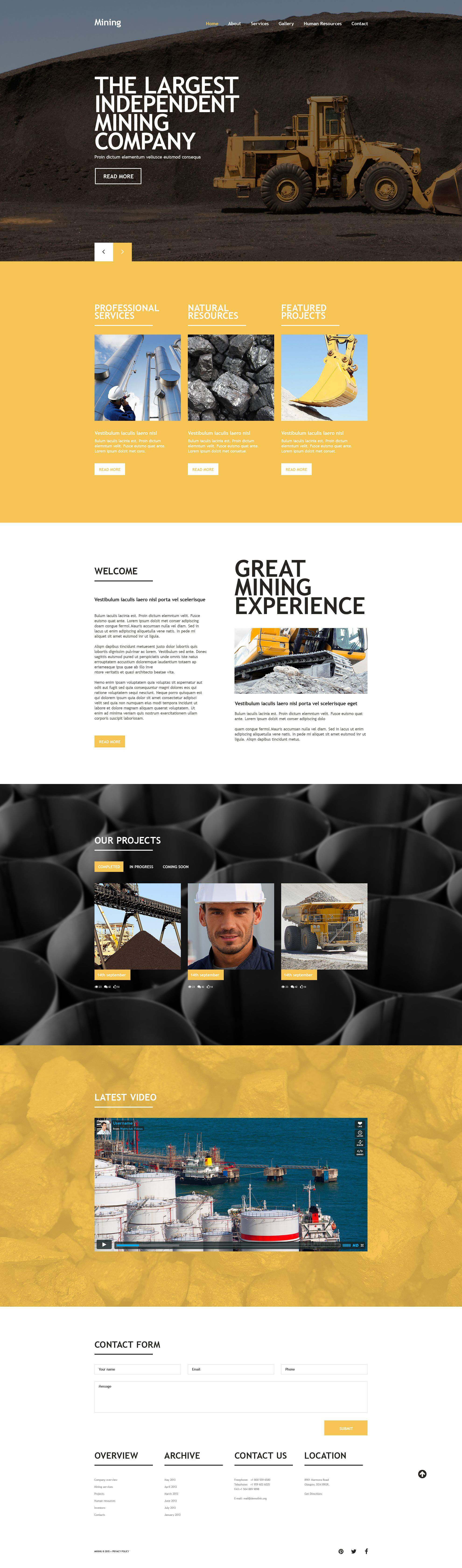 Mining Company Website Template