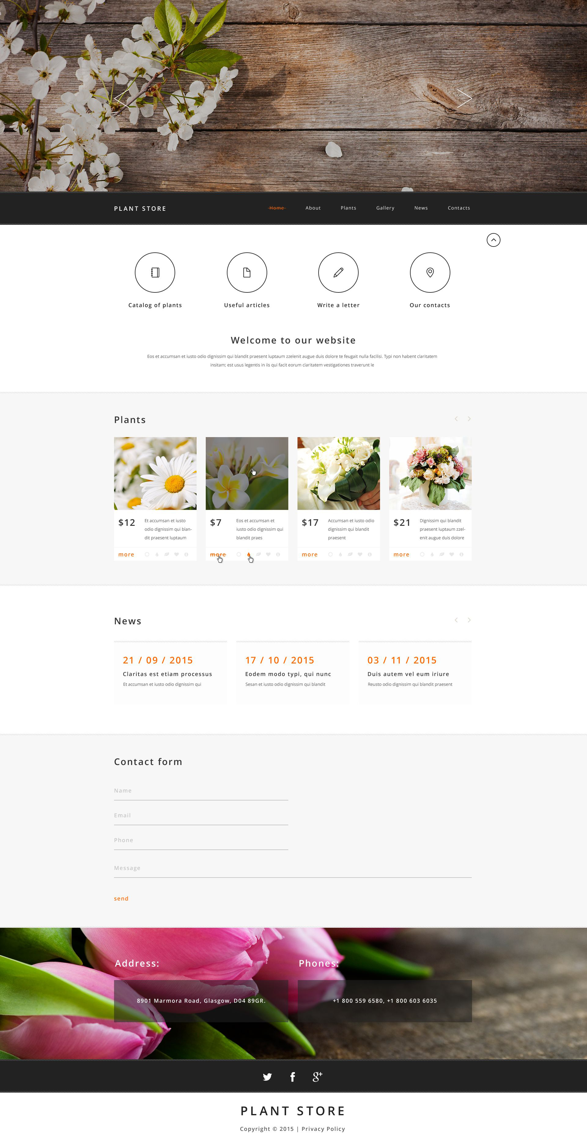 Plant Store Website Template