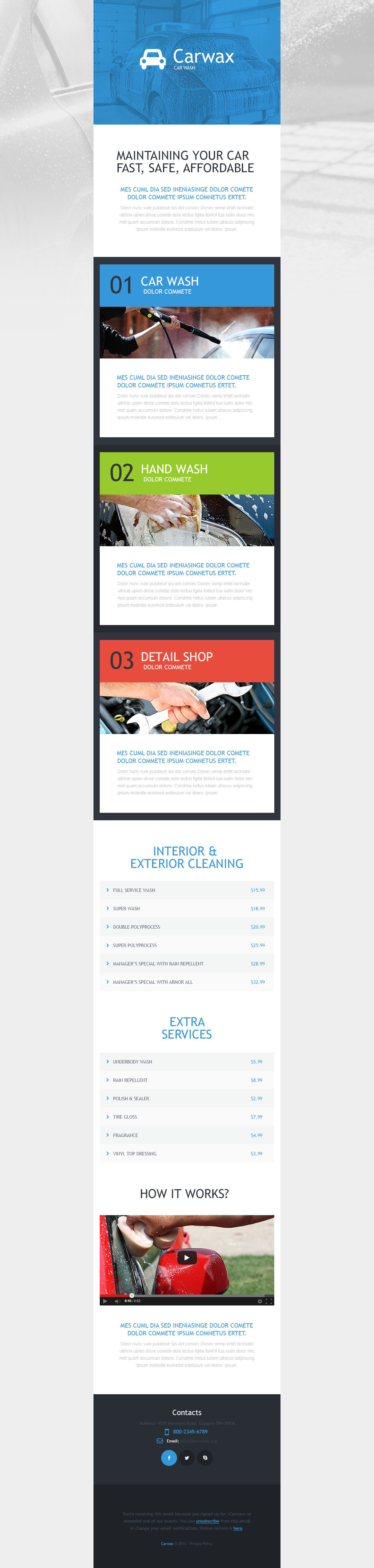 Car Wash Responsive Newsletter Template
