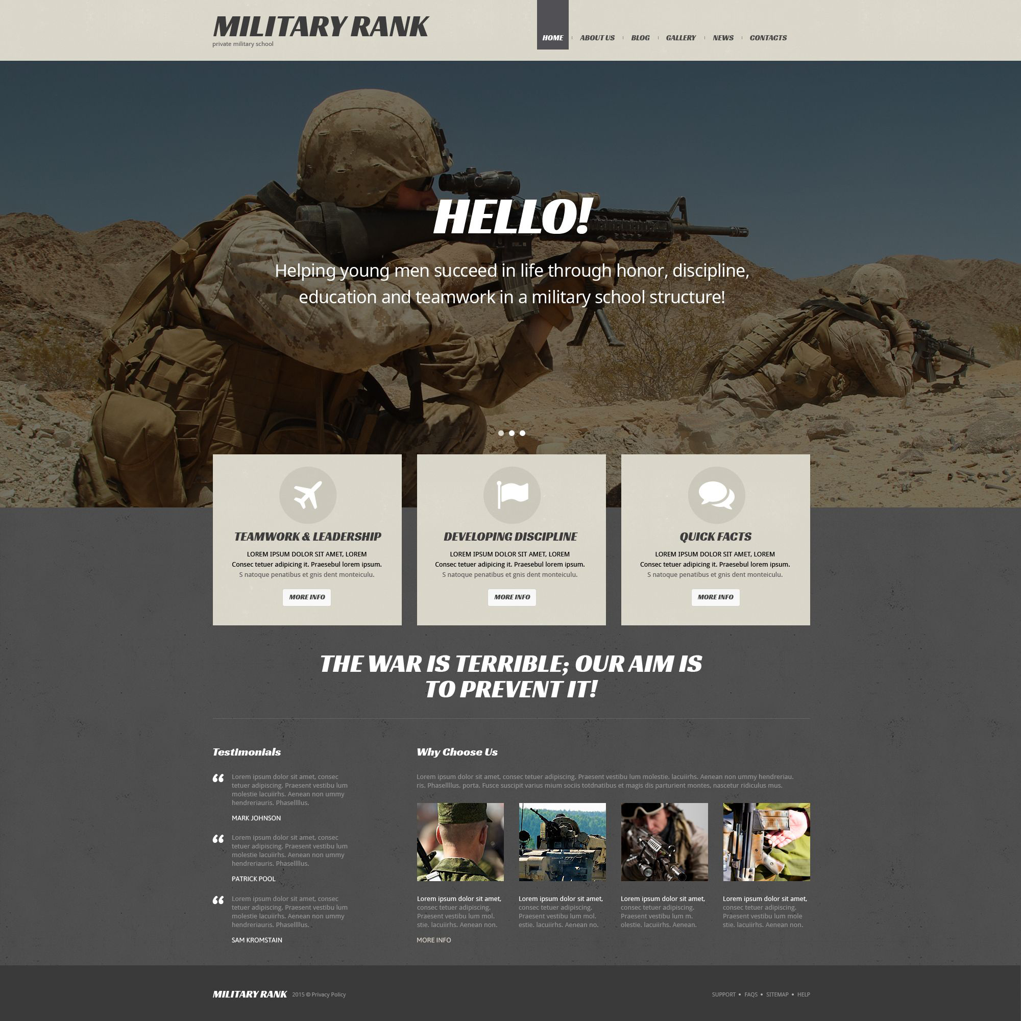 Military School Responsive WordPress Theme