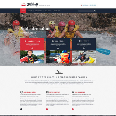 Rafting Sport Responsive Website Templates 54542