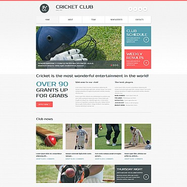 Sports Cricket Moto CMS 3 Templates 54638