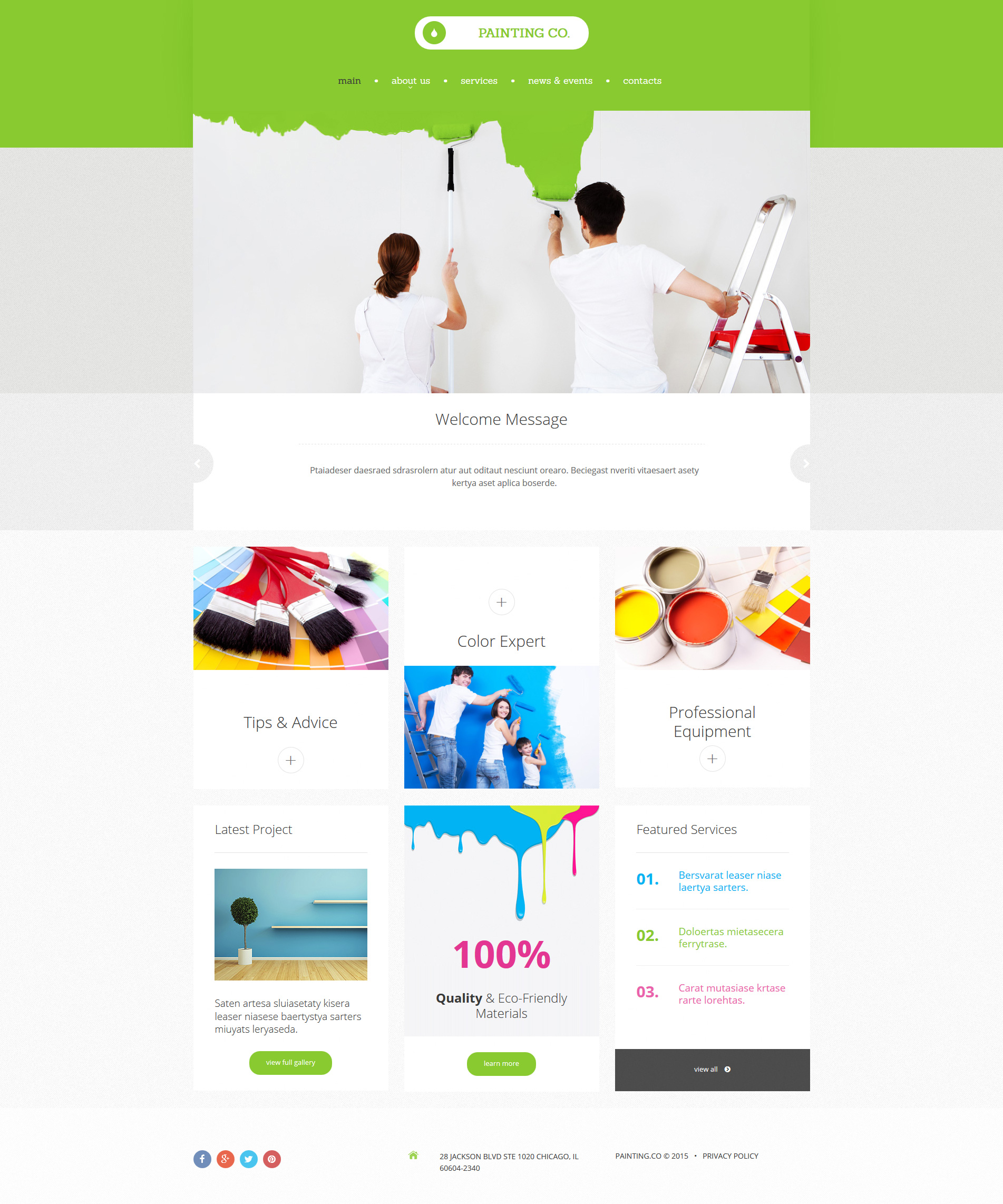 Painting Company Responsive Moto CMS 3 Template