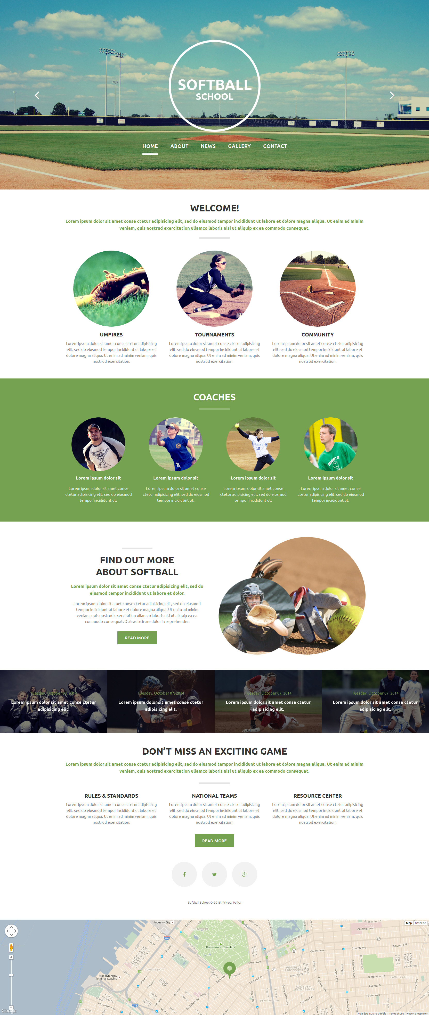 Softball School Website Template