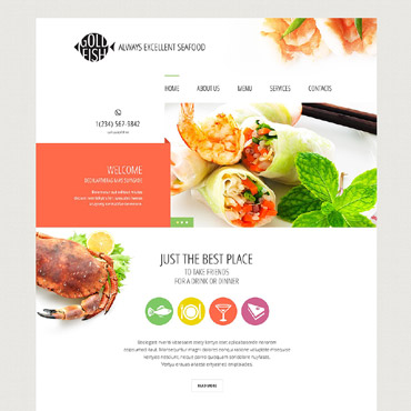 Fish Seafood Responsive Website Templates 54814