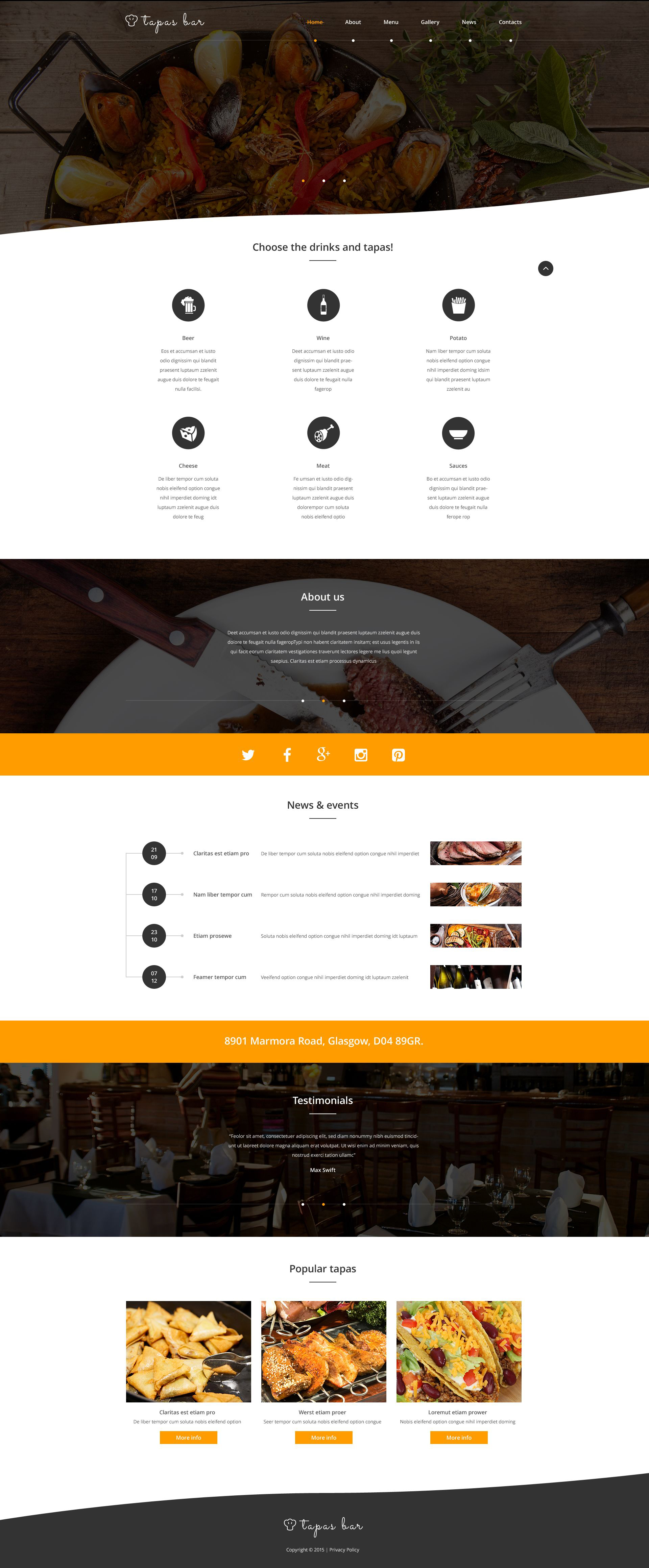 Tapas Bar Website Template