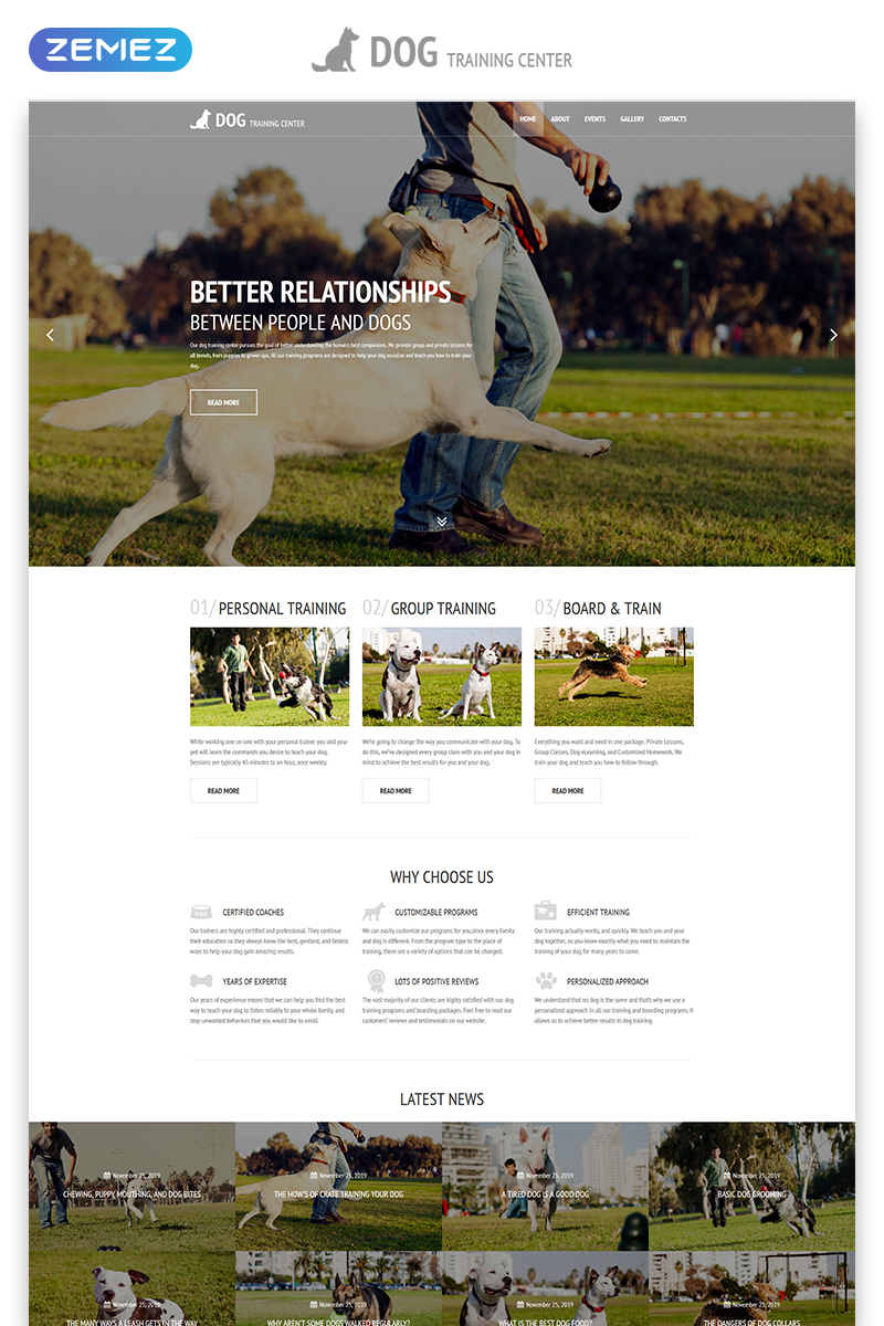 Dog Training Center - Dog Templates Responsive Modern HTML Website Template