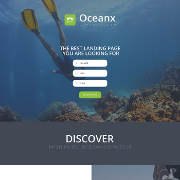 Diving Club Landing Page Templates 54821