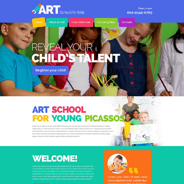 School Art Responsive Website Templates 54875